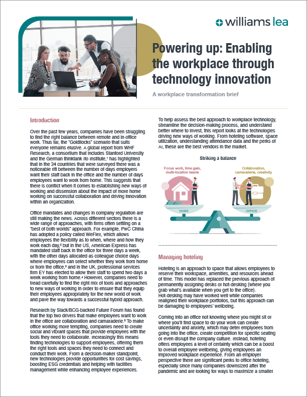 Powering up: Enabling the workplace through technology innovation