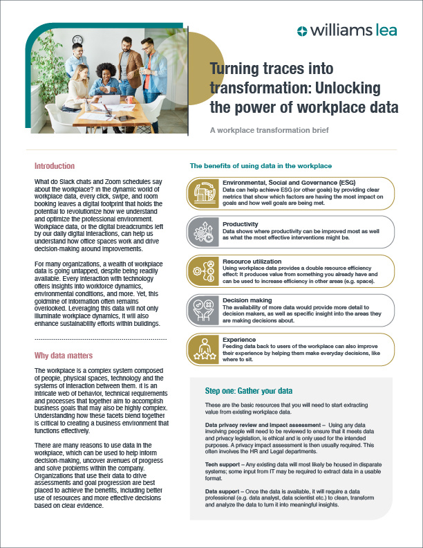 Unlocking the power of workplace data Unlocking the power of workplace data